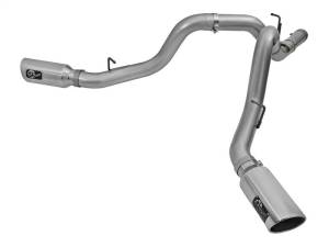 aFe LARGE Bore HD 4in Dual DPF-Back SS Exhaust w/Polished Tip 16-17 GM Diesel Truck V8-6.6L (td) LML - 49-44080-P