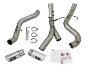 aFe - aFe Large Bore-HD 4in 409-SS DPF-Back Exhaust w/Dual Polished Tips 2017 GM Duramax V8-6.6L (td) L5P - 49-44086-P - Image 5