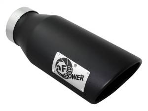 aFe - aFe Power MACH Force-Xp 4in In x 6in Out x 15in L Driver Side Clamp-On 4in 409 SS Exhaust Tip-Black - 49T40601-B15 - Image 1