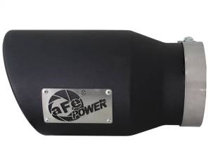 aFe - aFe MACHForce XP 5in 304 Stainless Steel Exhaust Tip 5 In x 7 Out x 12L in Bolt On Right - Black - 49T50702-B12 - Image 2