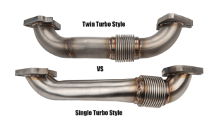 Wehrli Custom Fabrication - Wehrli Custom Fabrication 2001-2004 LB7 Duramax 2" Stainless Single Turbo Style Pass Side Up Pipe for OEM or WCFab Manifold with Gaskets - WCF100654 - Image 2