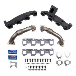 Wehrli Custom Fabrication - Wehrli Custom Fabrication 2017-2024 L5P Duramax Billet Exhaust Manifold & 2" Stainless Up Pipe Kit - WCF100226 - Image 1