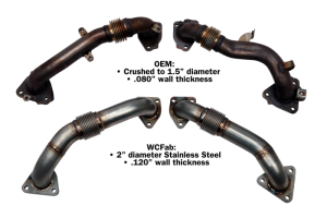 Wehrli Custom Fabrication - Wehrli Custom Fabrication 2017-2024 L5P Duramax 2" Stainless Up Pipe Kit for OEM Manifolds w/ Gaskets - WCF100624 - Image 2