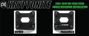 KRYPTONITE - KRYPTONITE DEATH GRIP FRONT SHOCK RESERVOIR MOUNT KIT GM HD 2001-2010 - 50MM Resi - Image 3