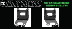 KRYPTONITE - KRYPTONITE DEATH GRIP FRONT SHOCK RESERVOIR MOUNT KIT GM HD 2011+ - 50MM Resi - Image 3