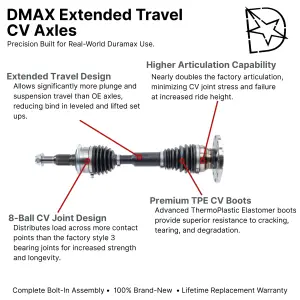 DMAXSTORE - DMAX Extended Travel Front CV Axle Assembly, 2015-2019 LML/L5P - Image 2